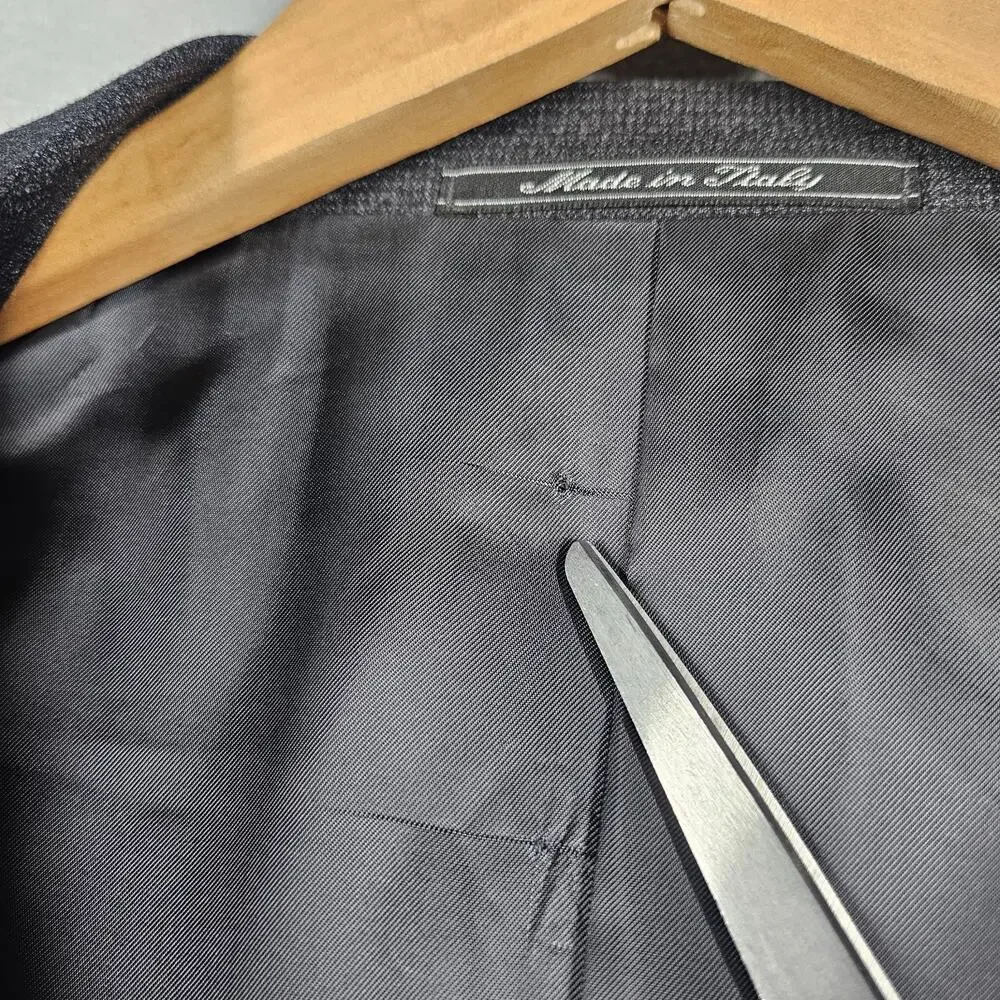 Ermenegildo Zegna Traveller Blazer Mens 46R Dark Gray Black Wool Italy Boss